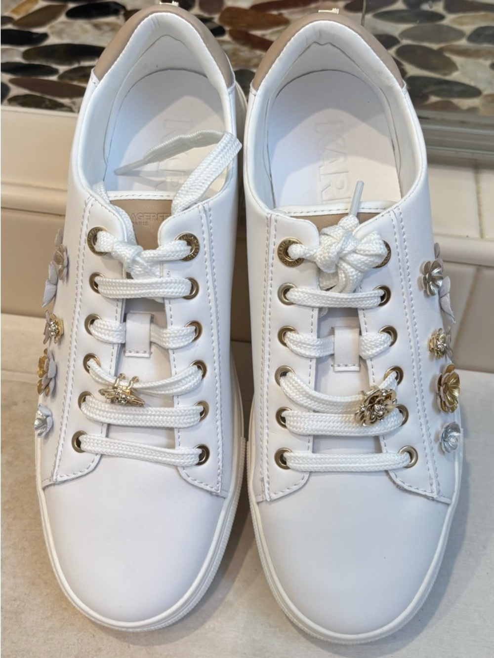 KARL LAGERFELD Women's Cate Fleur Lace-up Sneakers